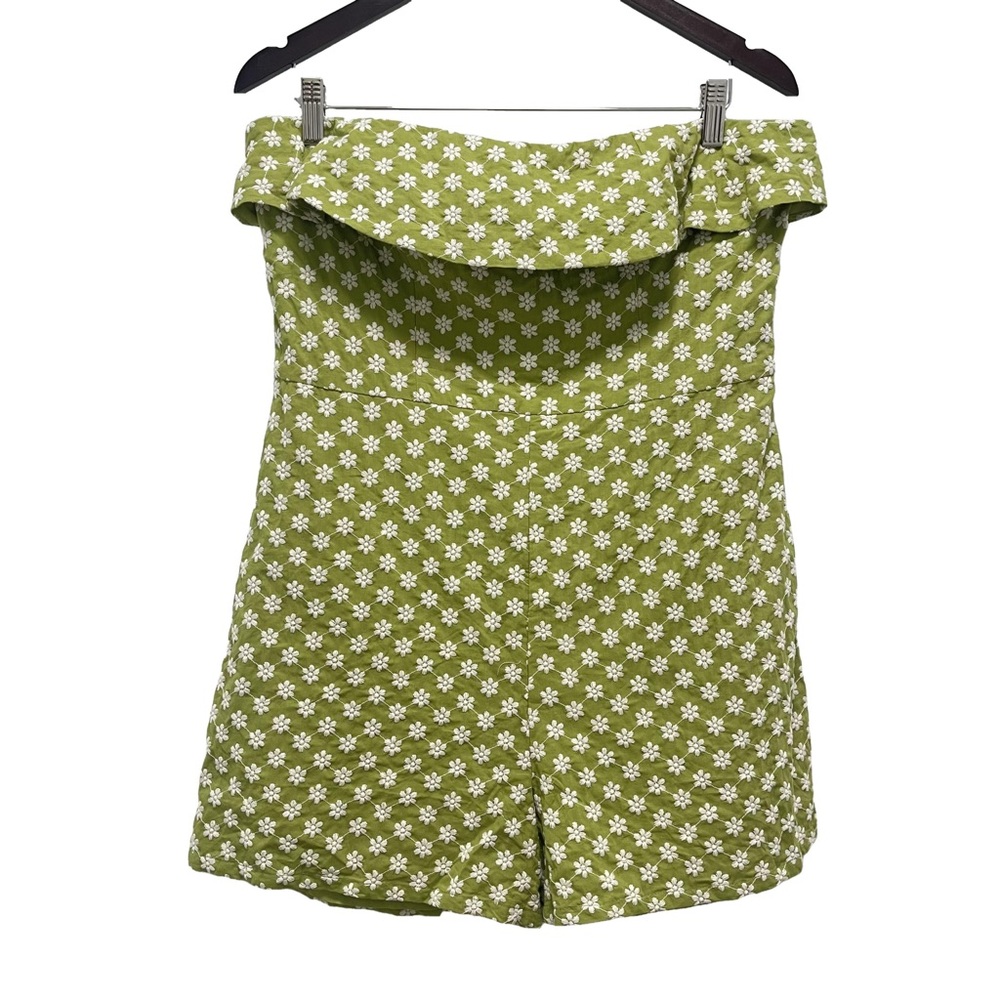 Anthropologie Corey Lynn Calter Embroidered Floral Green Jumper Size Large